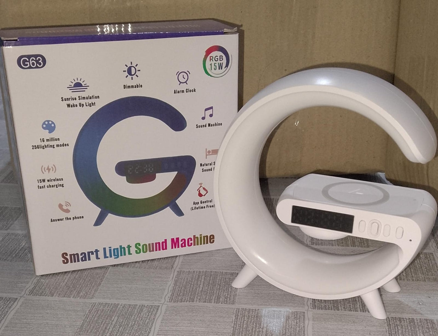 G63 Rgb Light Bluetooth Speaker Charging 4 In 1 Led Atmosphere Rgb Night Light Alarm Clock Desk Lamp Bluetooth Speaker Wireless Charging Modern