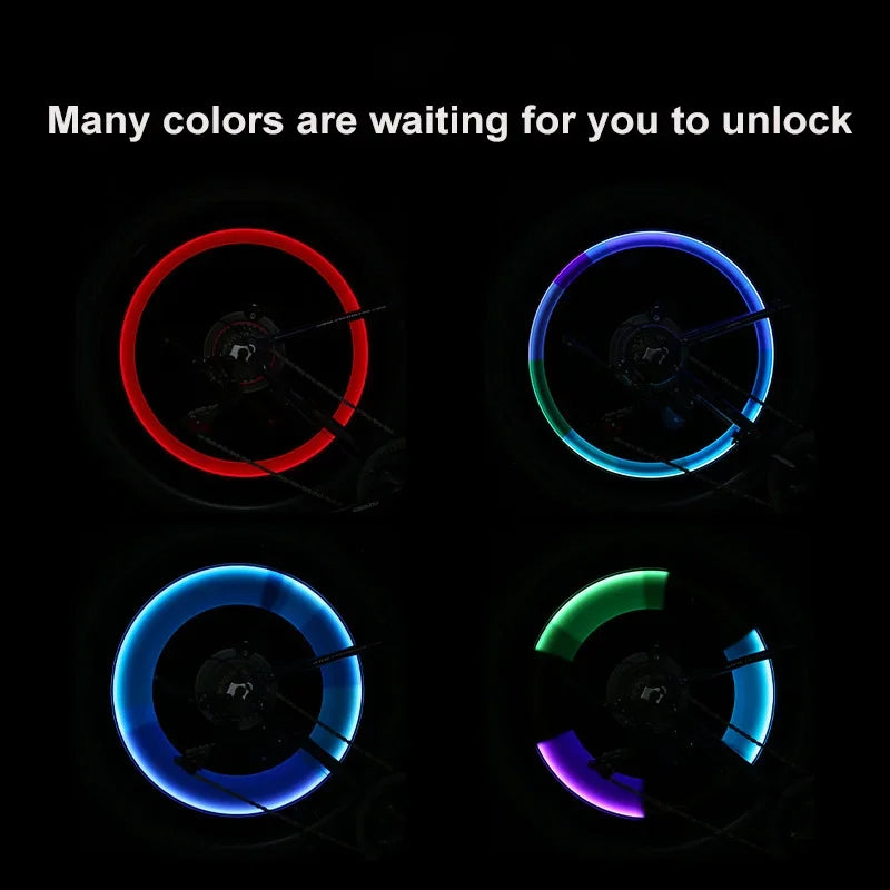 Neon Bike Spoke Light Mini LED Bicycle Taillight MTB Wheel Tire Nozzle Valve Caps Lamp Cycling Warning Head Rear