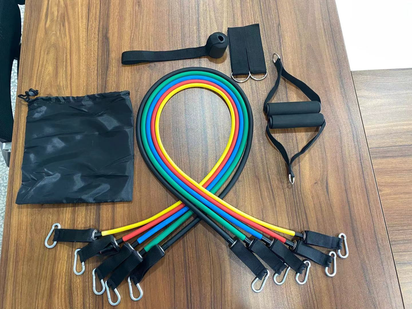 Home Gym Workout 11 Pcs Rubber elastic Fitness band Tpe Exercise Resistance Band set