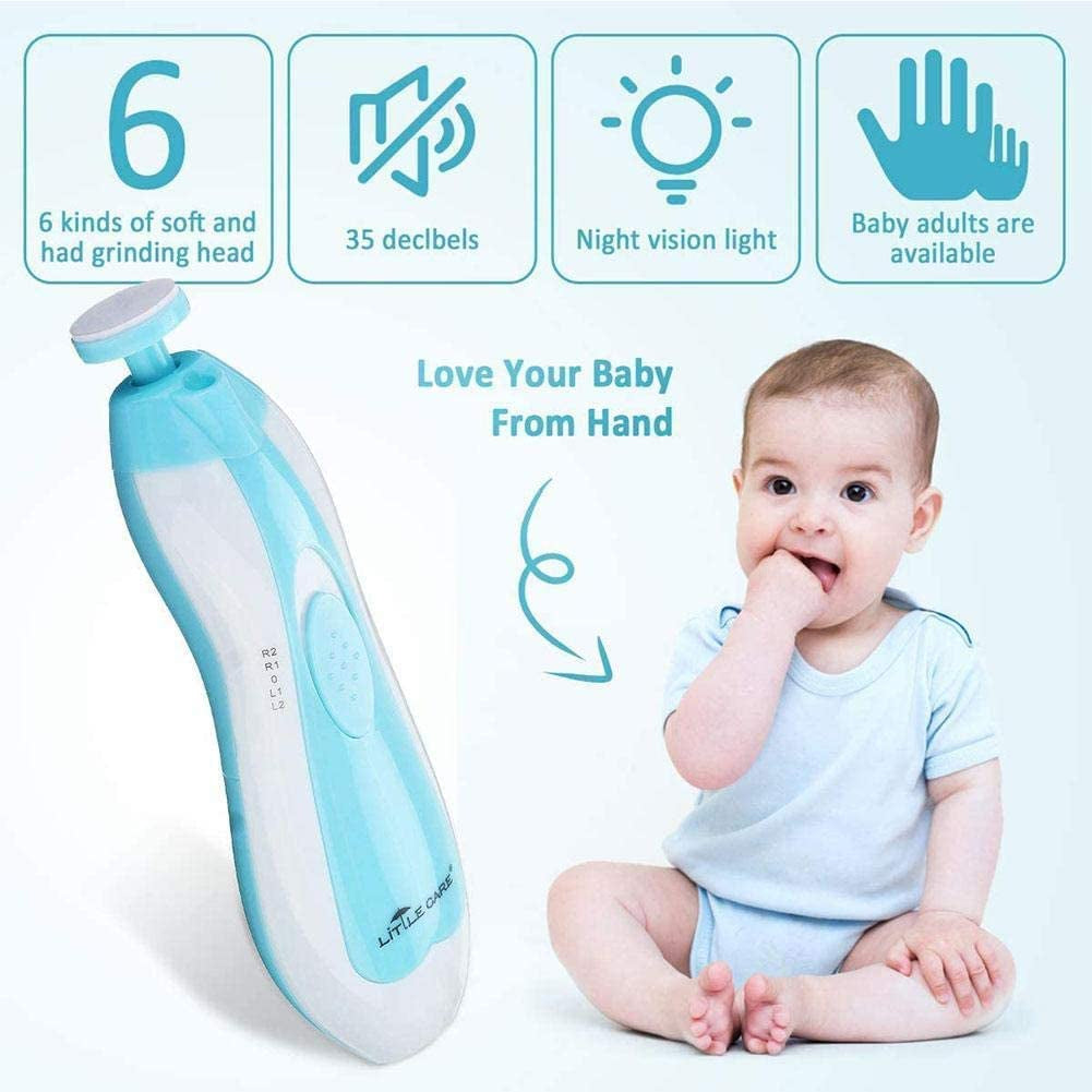 New Manicure Set with LED Light Protective Abs Baby Nail File and Electric Cutter Trimmer for Newborn Kids Adults