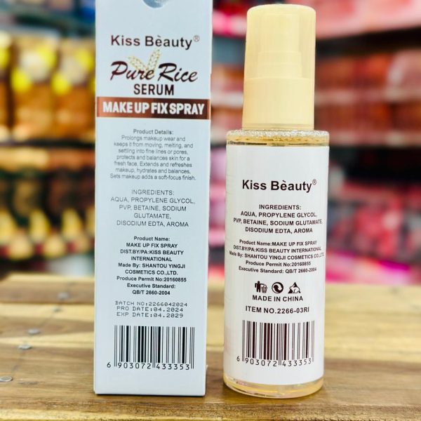 Kiss Beauty Pure Rice Serum Makeup Fix Spray – Set, Hydrate & Glow! 120ml
