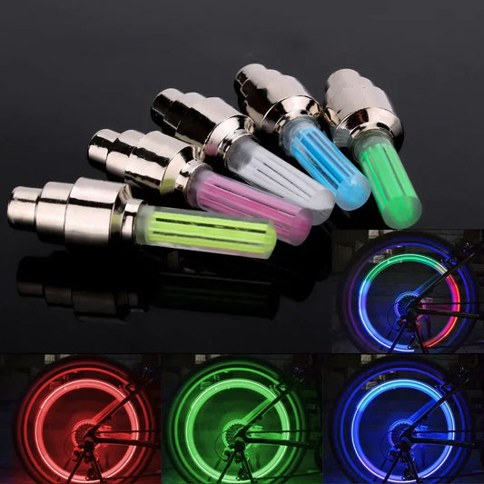 Neon Bike Spoke Light Mini LED Bicycle Taillight MTB Wheel Tire Nozzle Valve Caps Lamp Cycling Warning Head Rear