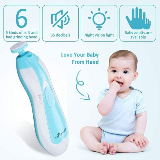 New Manicure Set with LED Light Protective Abs Baby Nail File and Electric Cutter Trimmer for Newborn Kids Adults
