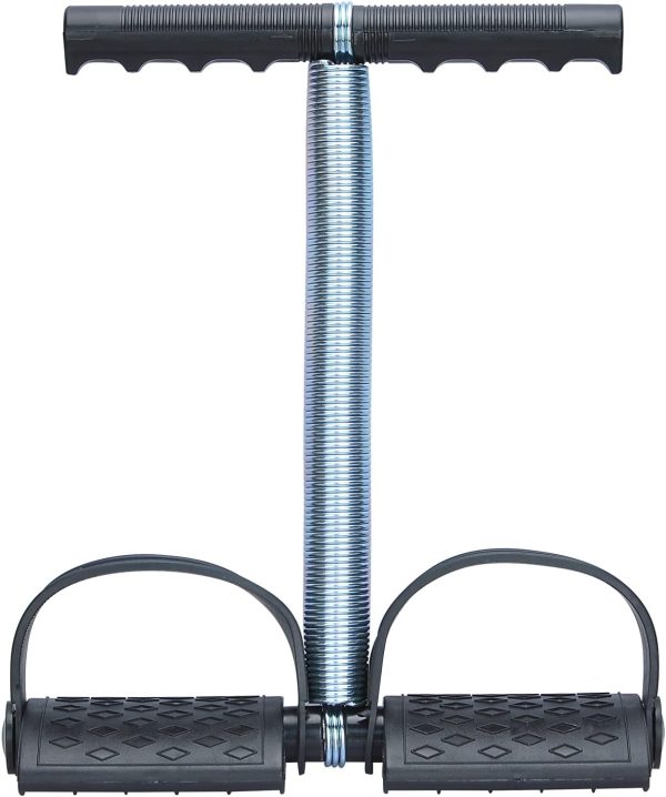 Foot Pedal Resistance Band Elastic Sit-up Pull Rope Yoga Fitness Gym – Elastic Pull Ropes Tummy Trimmer | Double Spring Tummy Trimmer ( Random Color