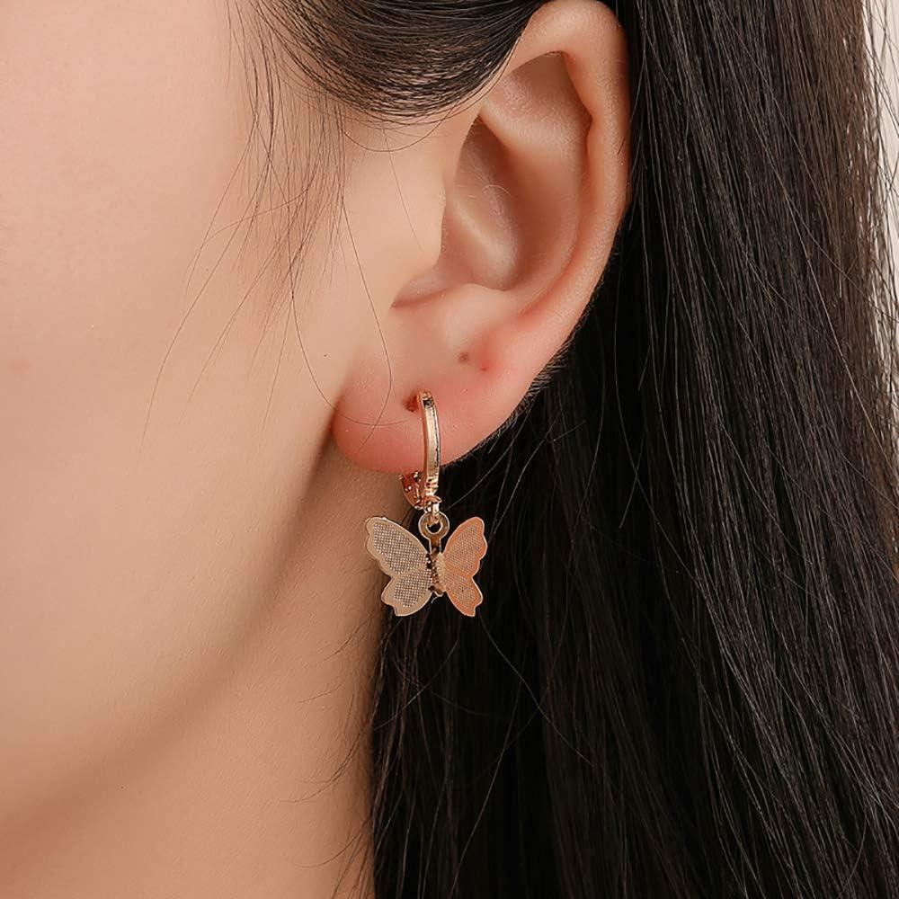 Elegant silver and golden plated with butterfly design earrings