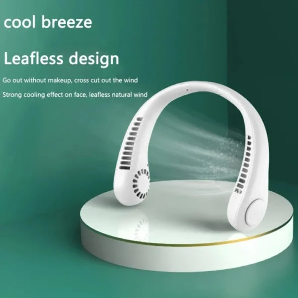 Vaneless Hanging Neck Fan | Portable Rechargeable Fan Bladeless Neck Fan (random Color)